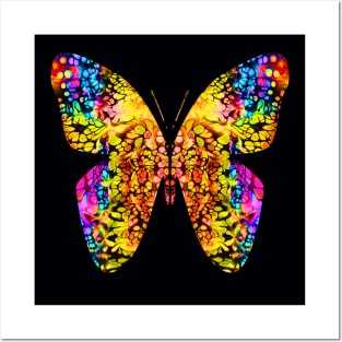 Surreal Butterfly in Vibrant Colors Posters and Art